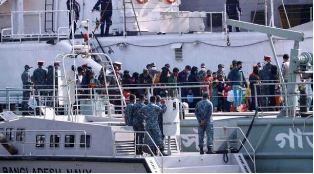 Bangladesh ships Rohingya refugees to remote island despite protests